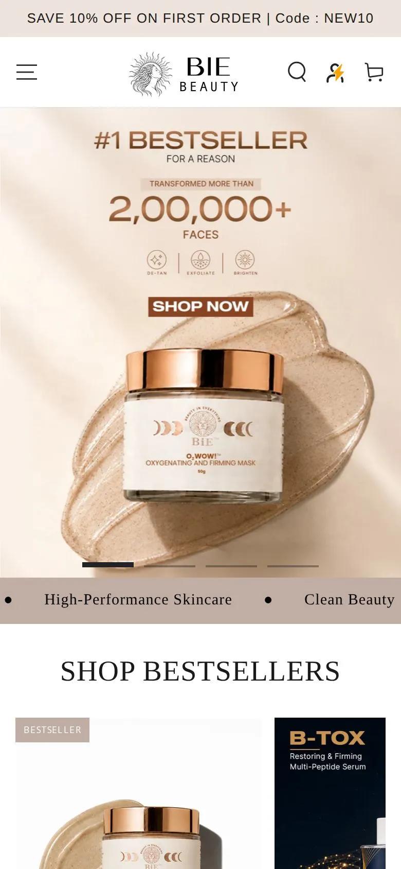 BiE Clean Beauty on mobile