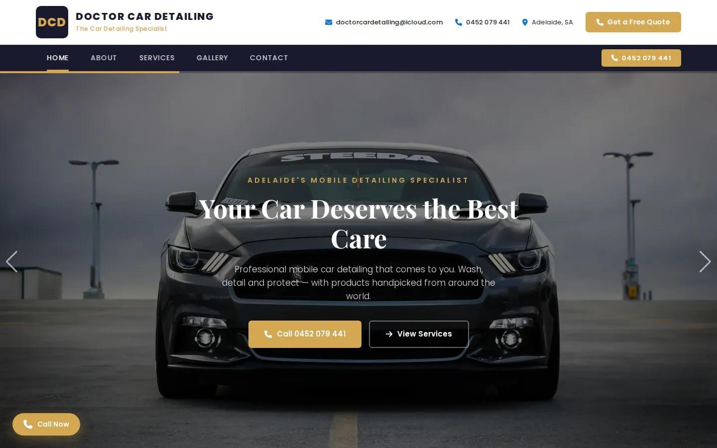 Doctor Car Detailing — Website for a mobile car detailer in Adelaide